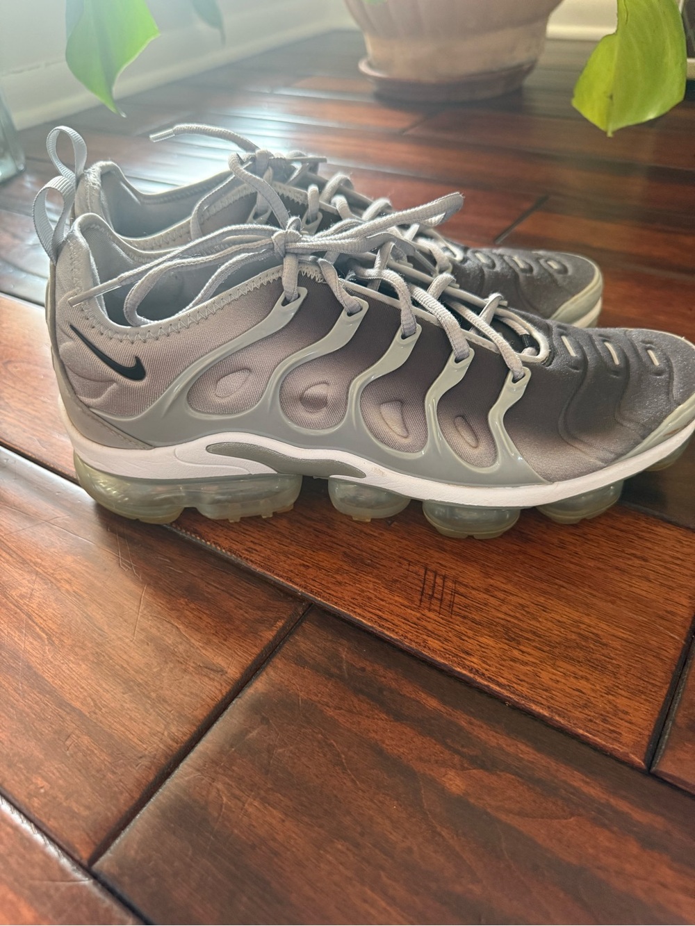 Nike Grey and Silver VaporMax-Style Men's Athletic Shoes